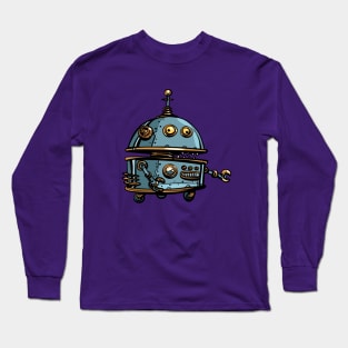 Rolling Robot Cartoon Design for Robotics Builders Long Sleeve T-Shirt